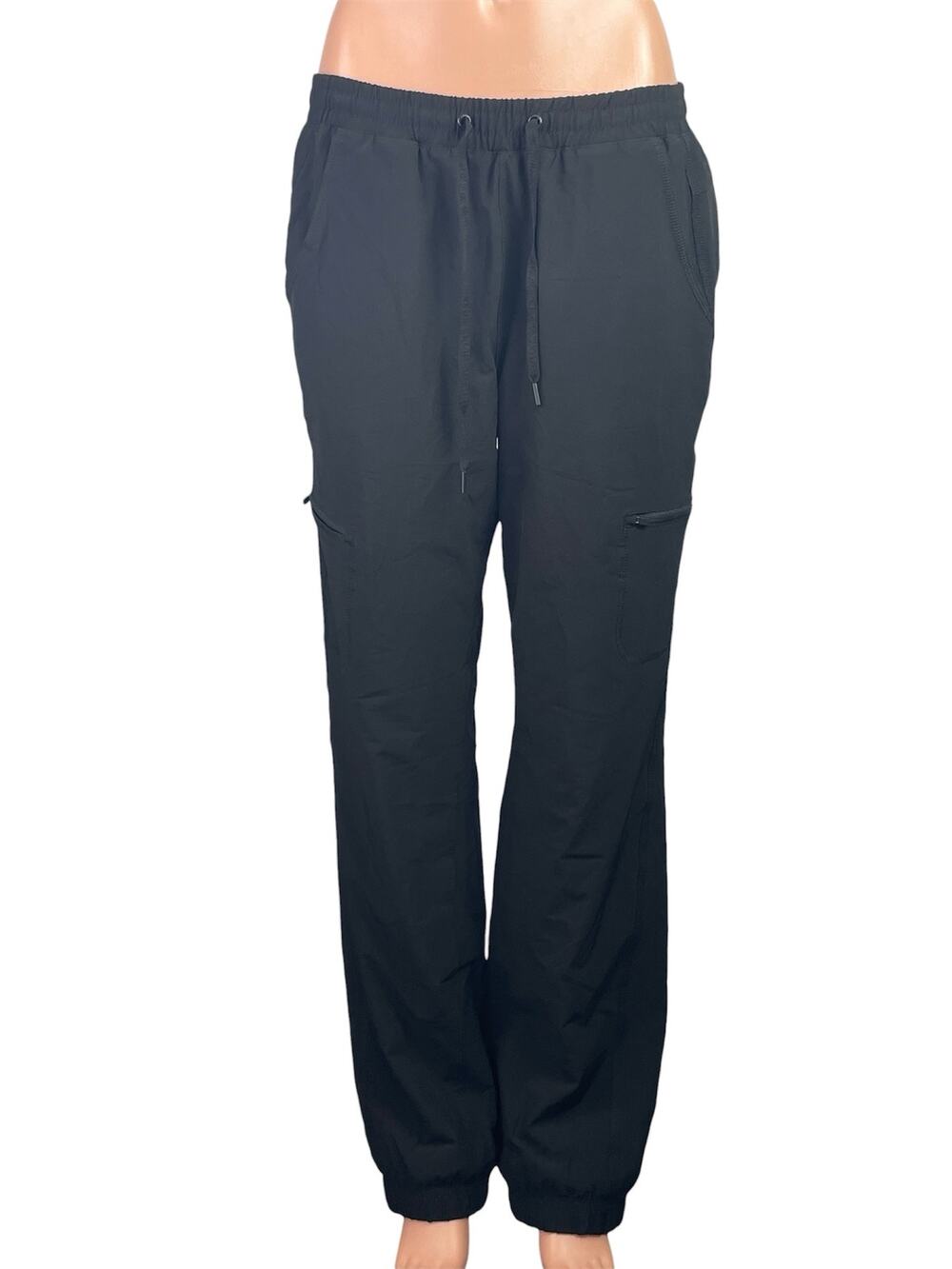 Eddie Bauer Women's Black Elastic High Waist Wide Leg Lounge Trousers Pants Sz S